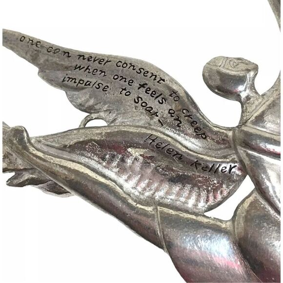 Seasons Of Cannon Falls Pewter Angel Fairy Ornament Hellen Keller Quote - Picture 5 of 5